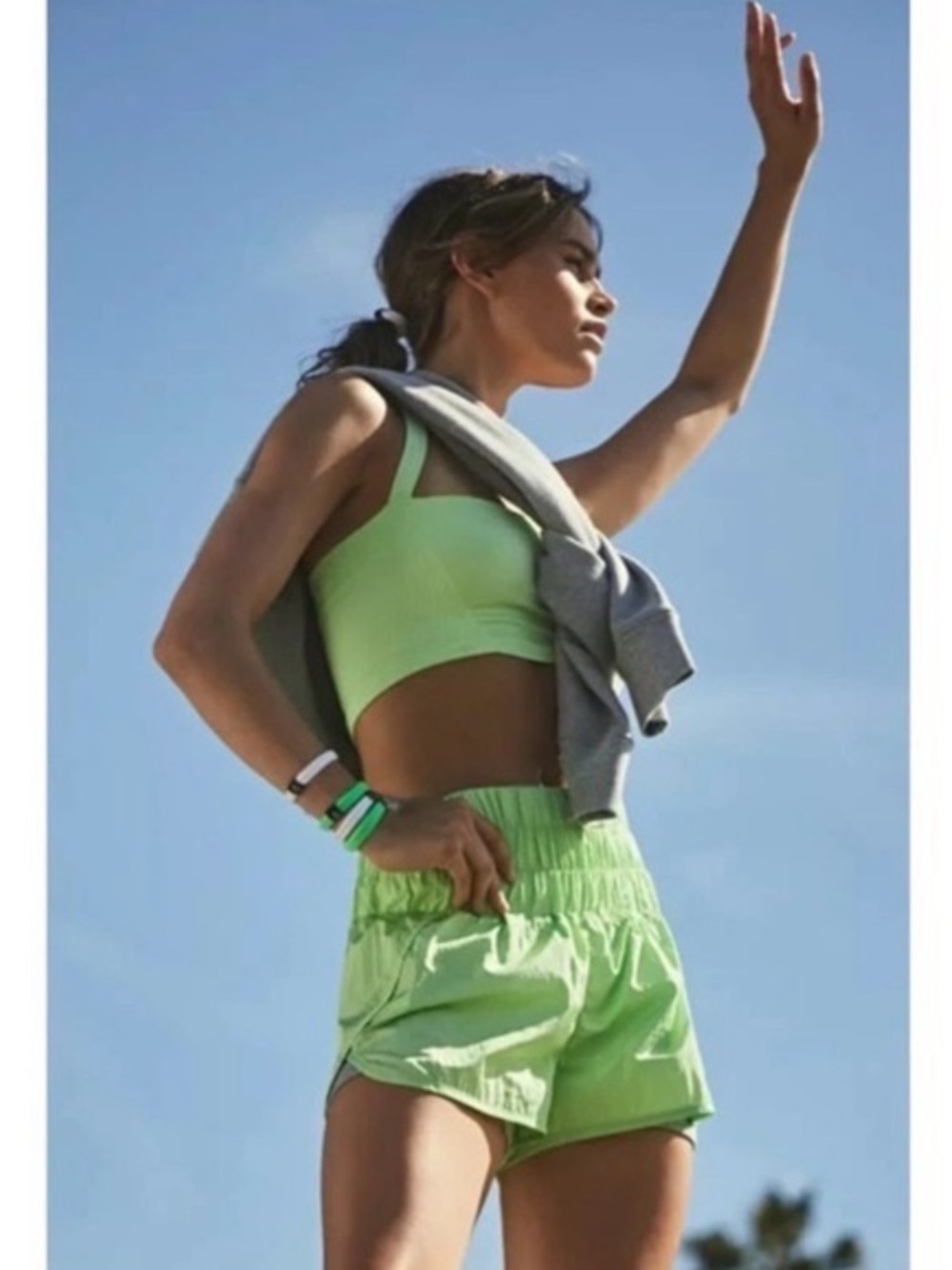 Free People Movement Neon Green Athletic Shorts
